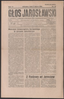 Głos Jarosławski : organ Stronnictwa Narodowego. 1932, R. 6, nr 10-13 (marzec)