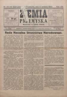 Ziemia Przemyska. 1930, R. 16, nr 23-26 (kwiecień)