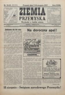 Ziemia Przemyska. 1937, R. 23, 33-37 (sierpień)