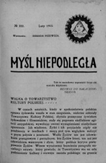 Myśl Niepodległa 1913 nr 232