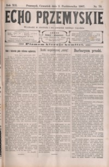 Echo Przemyskie : organ Stronnictwa Katolicko-Narodowego. 1907, R. 12, nr 79-87 (październik)