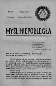 Myśl Niepodległa 1913 nr 250