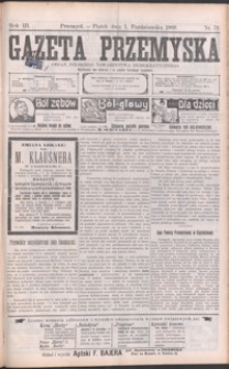 Gazeta Przemyska : organ Polskiego Towarzystwa Demokratycznego. 1909, R. 3, nr 79-87 (październik)