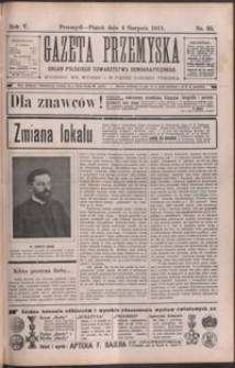 Gazeta Przemyska : organ Polskiego Towarzystwa Demokratycznego. 1911, R. 5, nr 35-36 (sierpień)
