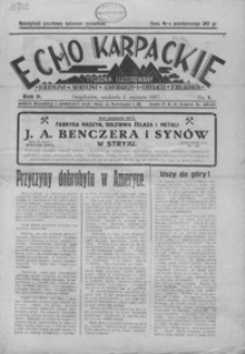Echo Karpackie : tygodnik ilustrowany. 1927, R. 2, nr 1-13, 19-22, 24