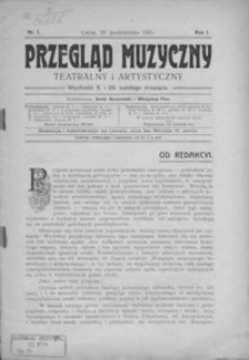 Przegląd Muzyczny, Teatralny i Artystyczny. 1905, R. 1, nr 1-5
