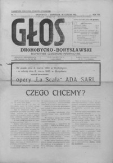Głos Drohobycko-Borysławski : bezpartyjne czasopismo informacyjne. 1933, R. 8, nr 1-19, 21, 23