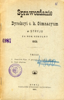 Sprawozdanie Dyrekcyi C. K. Gimnazyum w Stryju za rok szkolny 1905