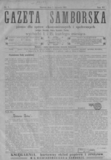 Gazeta Samborska : pismo dla spraw ekonomicznych i społecznych okręgu: Sambor, Stary Sambor, Turka. 1911, R. 11, nr 1-24