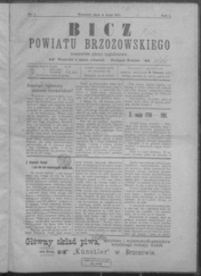 Bicz Powiatu Brzozowskiego : niezawisłe pismo tygodniowe. 1911, R. 1, nr 1-5
