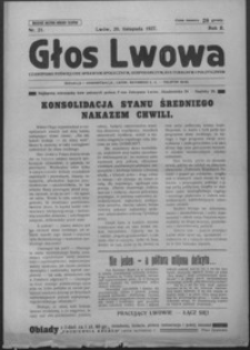 Głos Lwowa : czasopismo poświęcone sprawom społecznym, gospodarczym, kulturalnym i politycznym. 1927, R. 2, nr 21
