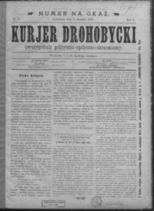 Kurjer Drohobycki : dwutygodnik polityczno-społeczno-ekonomiczny. 1889, R. 1, nr 1-9