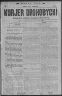 Kurjer Drohobycki : dwutygodnik polityczno-społeczno-ekonomiczny. 1899, R. 1, nr 1-24