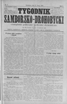 Tygodnik Samborsko-Drohobycki : czasopismo polityczno-społeczno-ekonomiczne. 1900, R. 1, nr 3-49