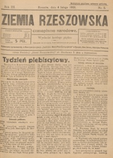 Ziemia Rzeszowska : czasopismo narodowe. 1921, R. 3, nr 5 - 52