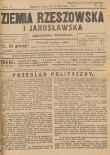 Ziemia Rzeszowska i Jarosławska : czasopismo narodowe. 1924, R. 6, nr 41 - 51