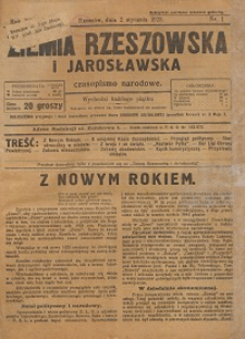 Ziemia Rzeszowska i Jarosławska : czasopismo narodowe. 1925, R. 7, nr 1 - 7, 9 - 10
