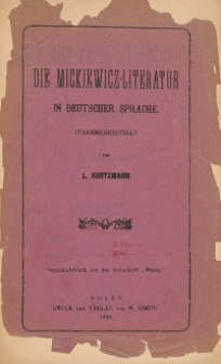 Mickiewicz Literatur in deutscher Sprache