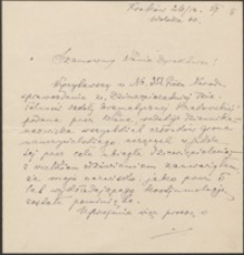 [List Tadeusza Błotnickiego do Józefa Wiśniowskiego, 26.12.1927]