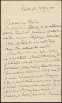[List Stanisława Tarnowskiego do Józefa Wiśniowskiego, 18.08.1901]