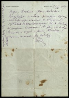 [List Wandy Siemaszkowej do p. Aruchno, 21.12.1944]