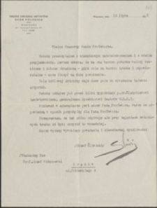 [List Józefa Śliwickiego do Józefa Wiśniowskiego, 15.02.1939]