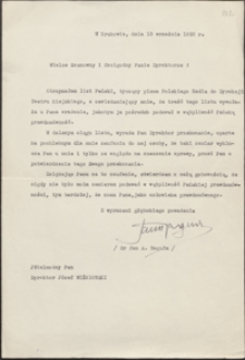[List Jana Reguły do Józefa Wiśniowskiego, 13.09.1938]