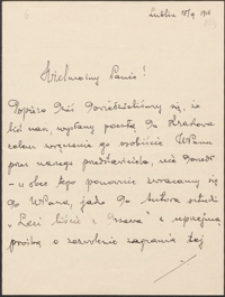 [List Władysława Wąsowicza do Józefa Wiśniowskiego,18.09.1916]
