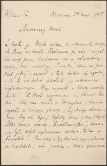 [List Aleksandra Świętochowskiego do Józefa Wiśniowskiego, 24.05.1905]