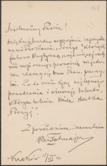 [List Kazimierza Przerwy-Tetmajera do Józefa Wiśniowskiego, 15.03.1903]