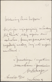 [List Kazimierza Przerwy-Tetmajera do Józefa Wiśniowskiego, 08.01.1905]