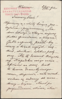 [List Józefa Kotarbińskiego do Józefa Wiśniowskiego, 02.07.1912]