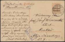 [Kartka pocztowa Józefa Kotarbińskiego do Józefa Wiśniowskiego, 31.12.1916]