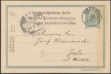 [Kartka pocztowa Piotra Chmielowskiego do Józefa Wiśniowskiego, 29.09.1901]