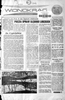 Widnokrąg : tygodnik kulturalny. 1961, R. 1, nr 1 (1 października)