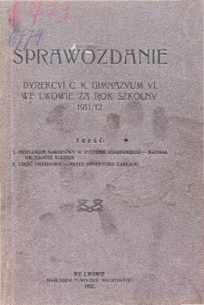 Sprawozdanie Dyrekcyi C. K. Gimnazyum VI. we Lwowie za rok szkolny 1911/12