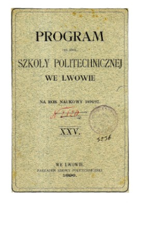 Program C. K. Szkoły Politechnicznej we Lwowie na rok naukowy 1896/97
