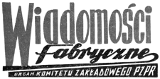 Wiadomości Fabryczne : organ Komitetu Zakładowego Polskiej Zjednoczonej Partii Robotniczej. 1957, R. 6, nr 8 (1-31 maja)