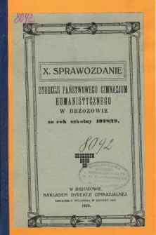 Sprawozdanie Dyrekcji Państwowego Gimnazjum Humanistycznego w Brzozowie za rok 1928/29