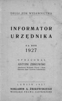 Informator urzędnika na rok 1927