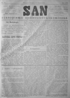 San : czasopismo społeczno-ekonomiczne. 1879, nr 40-43 (październik)