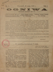 Ogniwa : miesięcznik młodzieży szkolnej. 1932, R. 1, nr 1 (maj)
