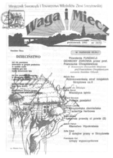 Waga i Miecz : miesięcznik Samorządu i Towarzystwa Miłośników Ziemi Strzyżowskiej. 1993, [R. 3], nr 10 (październik)