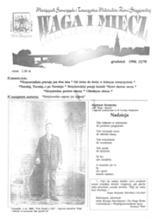 Waga i Miecz : miesięcznik Samorządu i Towarzystwa Miłośników Ziemi Strzyżowskiej. 1996, [R. 6], nr 12 (grudzień)